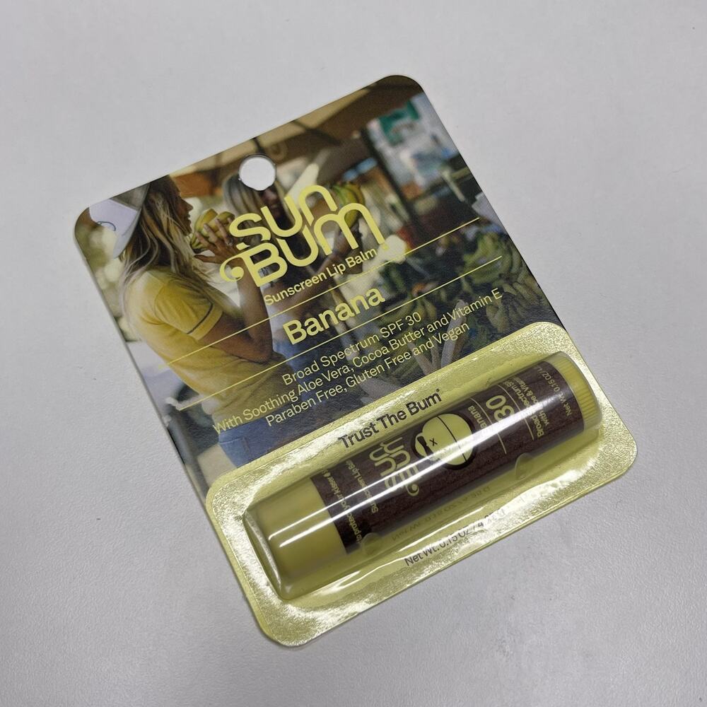 Sun Bum Broad Spectrum SPF 30 Sunscreen Lip Balm w/ Aloe + Cacao Butter — Banana